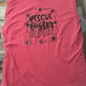 2xl handmade red tshirt rescue foster repeat
